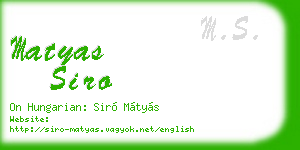 matyas siro business card
